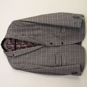 New Paisley & Gray men's blazer suit plaid 2 buttons closure